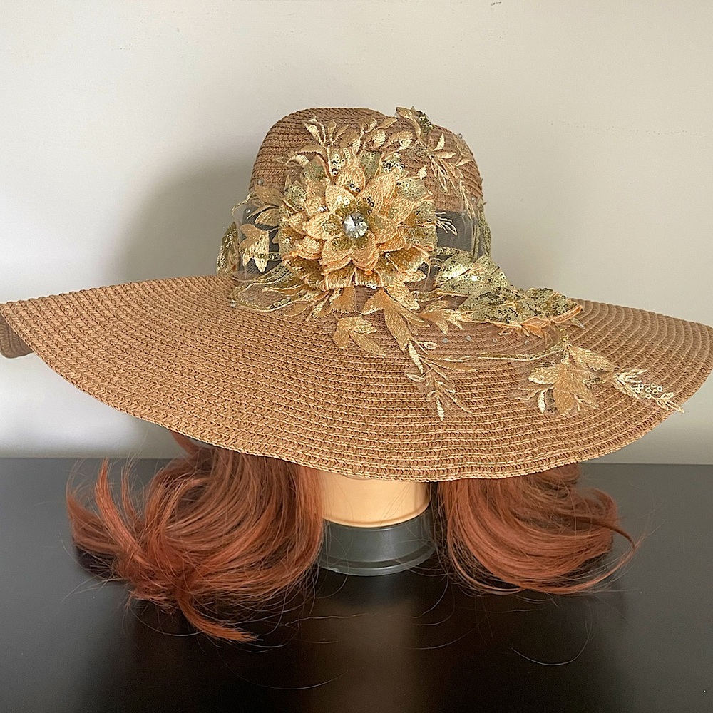Gold Flower Summer Beach Hat